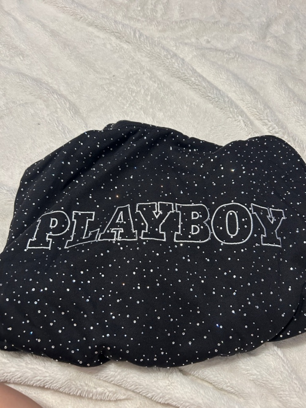 PLAYBOY Black Speckle Back-Logo Cropped Hoodie - Picture 3 of 7